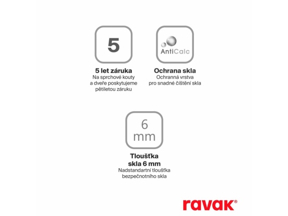 Ravak SMPS 80 P, lesk+transparent