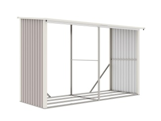 Skladování dřeva –  G21 Přístřešek na dřevo  WOH 682 - 302 x 119 cm, šedý