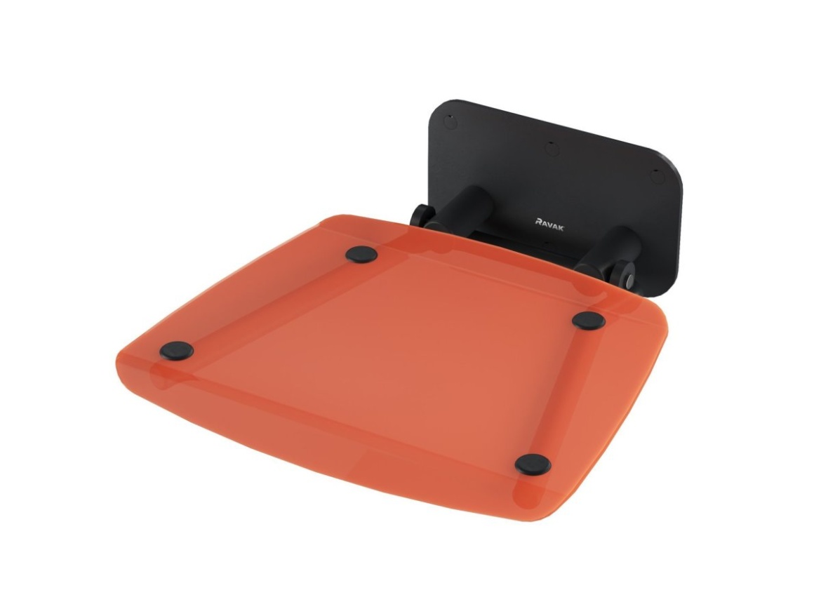 Ravak Sedadlo Ovo B II, orange/čierna
