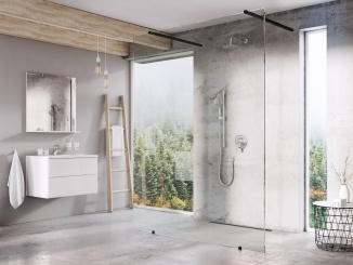Walk-In –  Ravak Walk-In Free Set 130, černá+transparent