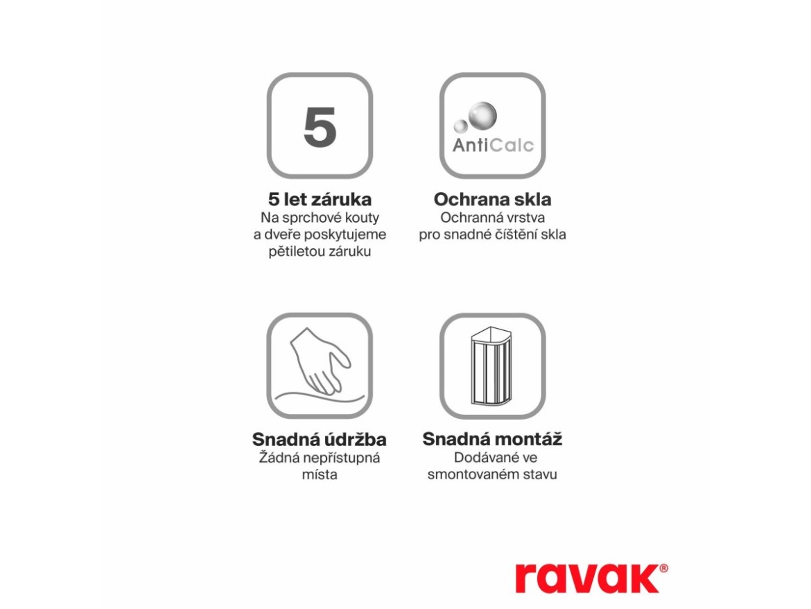Ravak PDOP2 120, biela+transparent