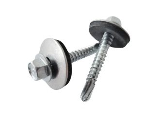Samořezné –  strešná skrutka nerez A2 bimetal s podložkou strieborná 5,5 x 38 mm